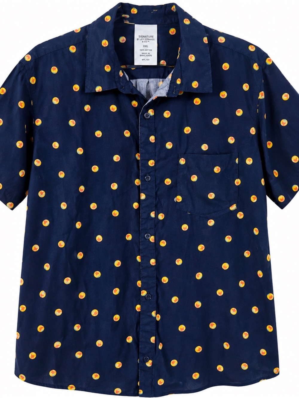 Disney Pixar Luxo Ball Navy Short Sleeve Button-Up Shirt Men’s XL